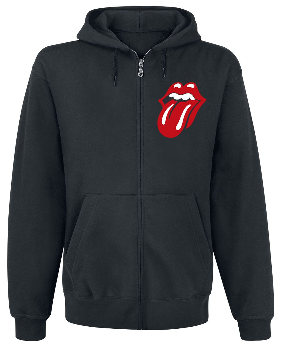 Sweat-shirt zippé à capuche  de The Rolling Stones - Logo Stacked - S à M - pour Homme - noir - The Rolling Stones
