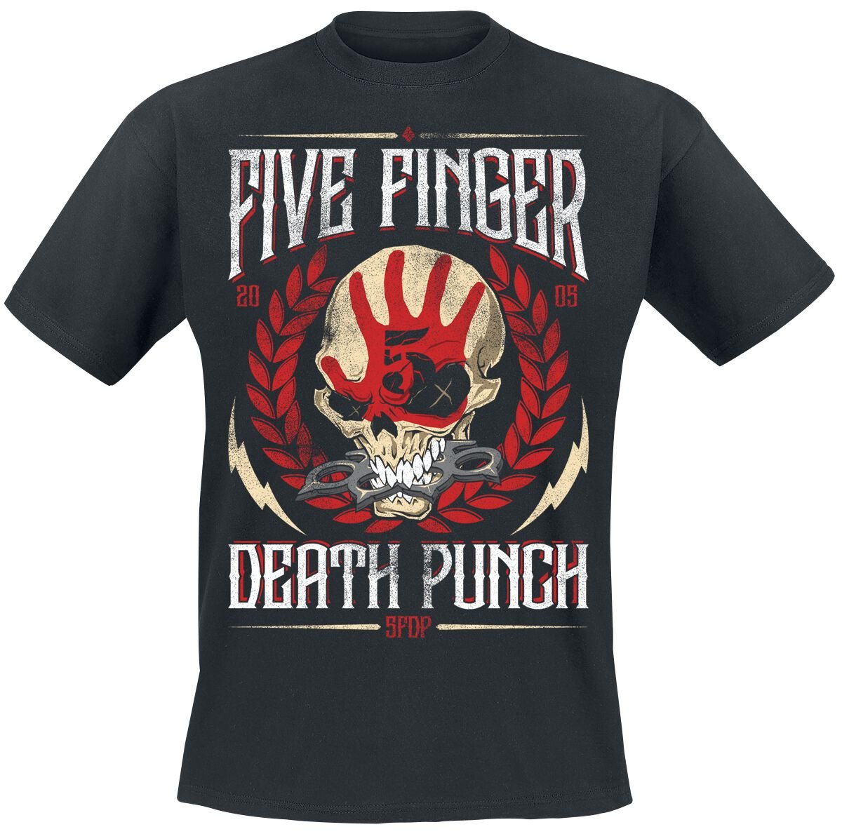 T-Shirt Manches courtes  de Five Finger Death Punch - Laurel Emblem V1 - S à M - pour Homme - noir - Five Finger Death Punch