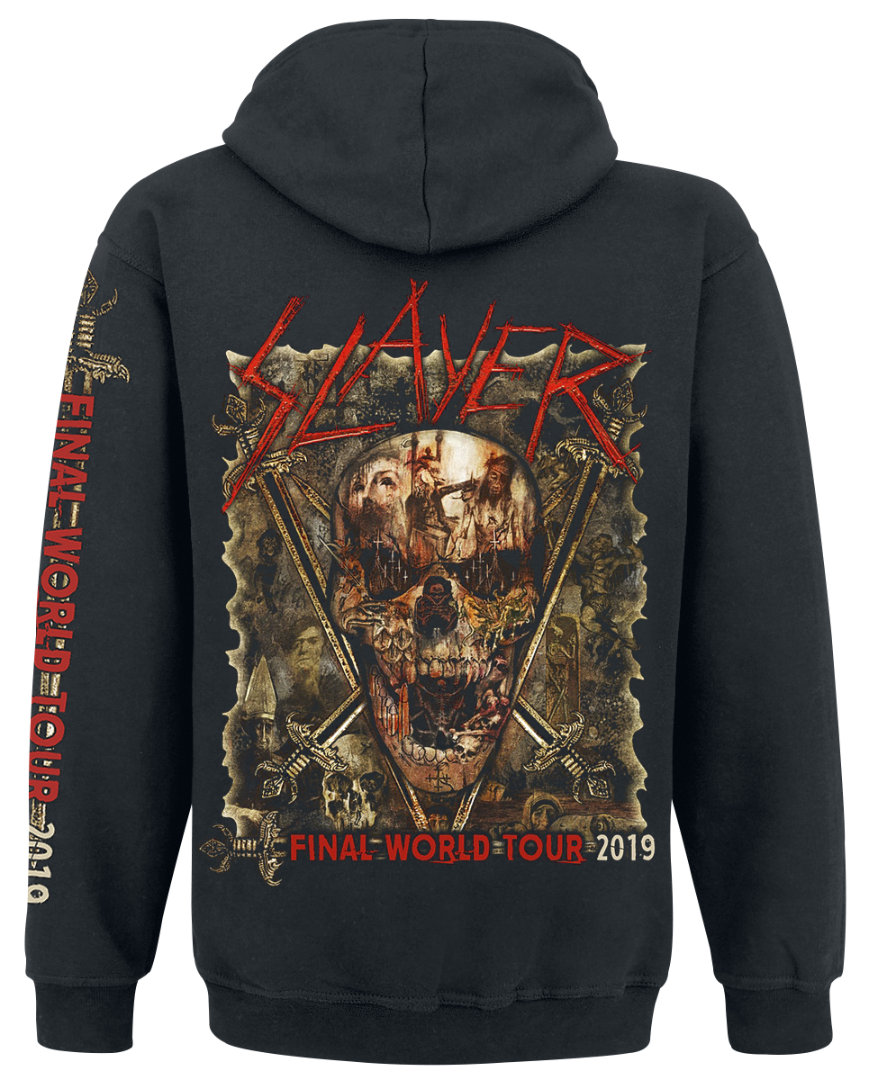 Sweat-shirt à capuche  de Slayer - Final World Tour - S à XXL - pour Homme - noir - Slayer - View 2