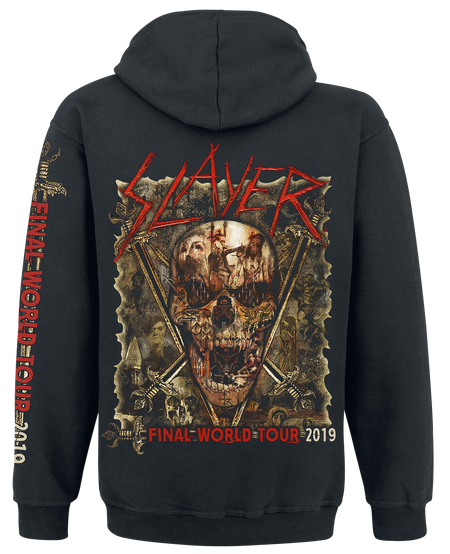 Sweat-shirt à capuche  de Slayer - Final World Tour - S à XXL - pour Homme - noir - Slayer - View 2