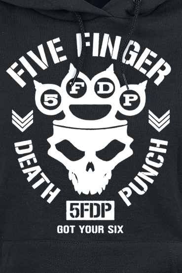 Sweat-shirt à capuche  de Five Finger Death Punch - Skull Knuckles - S à XXL - pour Femme - noir - Five Finger Death Punch - View 2