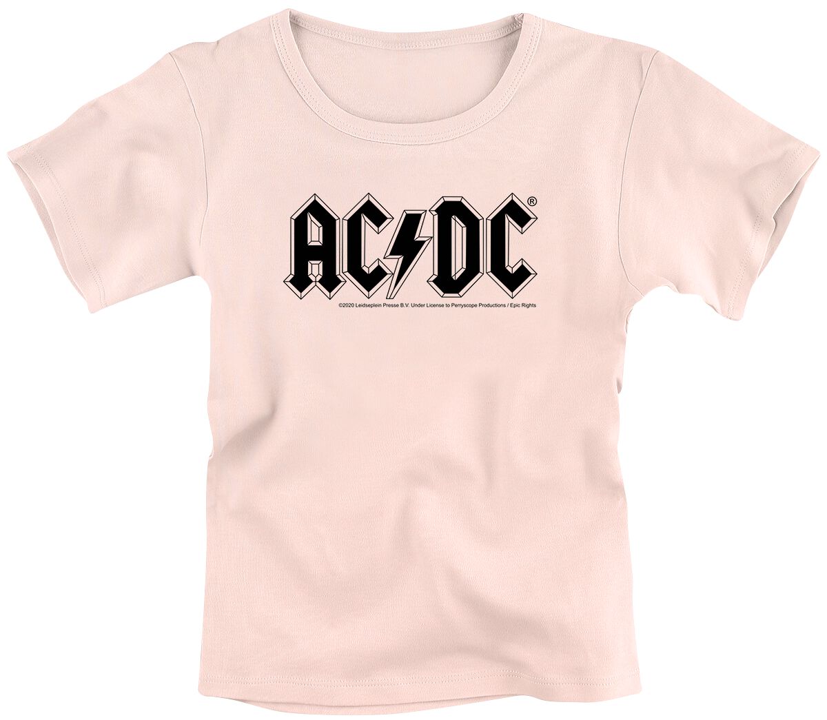T-shirt  de AC/DC - Metal-Kids - Logo - 92 à 164 - pour filles - rose clair - AC/DC