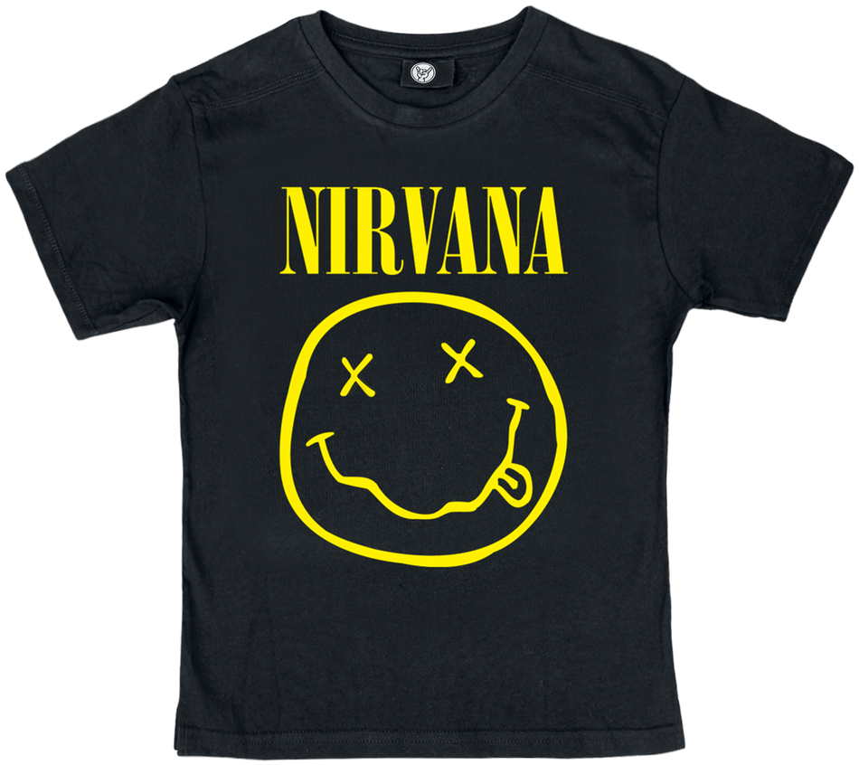 T-shirt  de Nirvana - Metal-Kids - Smiley Kids - 116 à 128 - pour filles & garçonse - noir - Nirvana - View 2