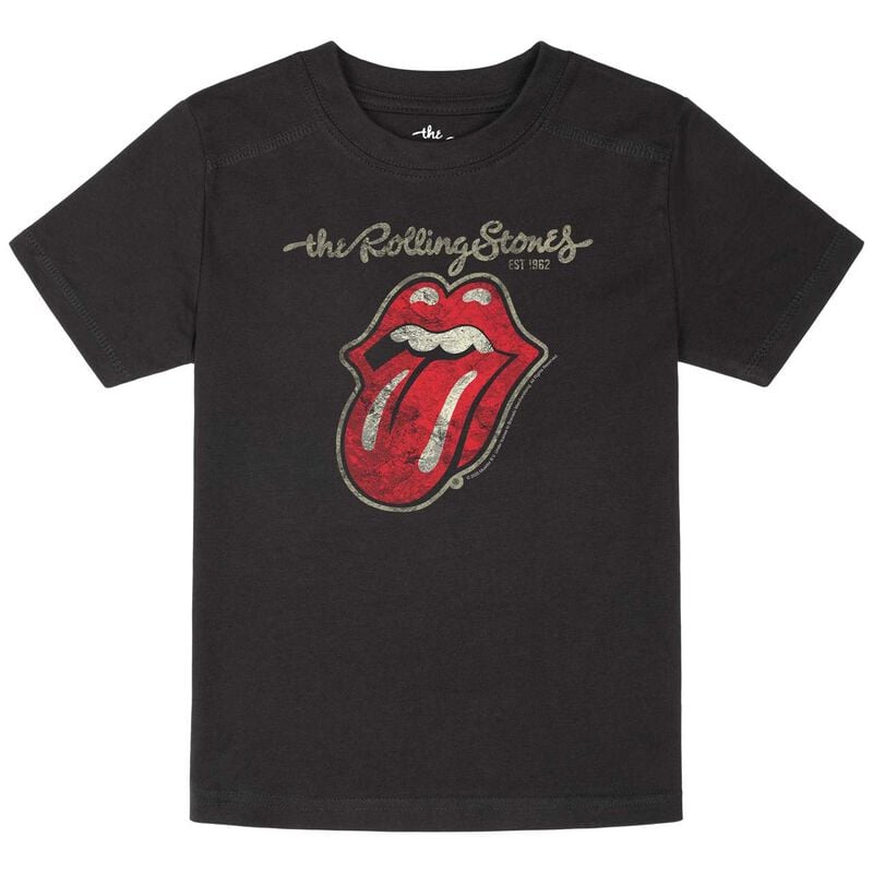 T-shirt  de The Rolling Stones - Metal-Kids - Classic Tongue - 92 à 164 - pour Enfants - noir - The Rolling Stones