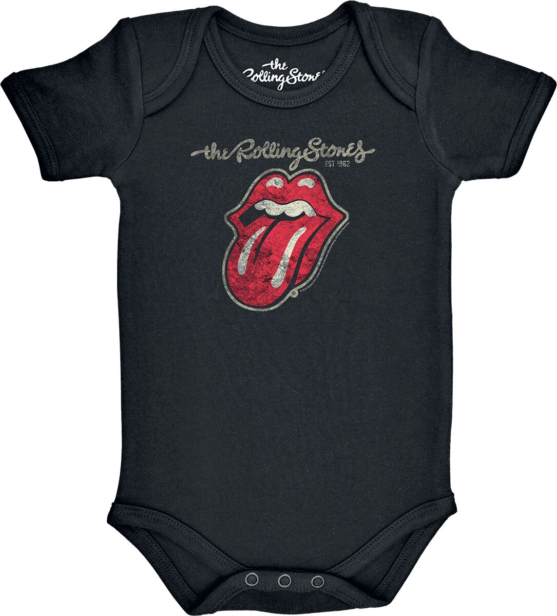 Body  de The Rolling Stones - Metal-Kids - Classic Tongue - 56/62 à 80/86 - pour filles & garçonse - noir - The Rolling Stones