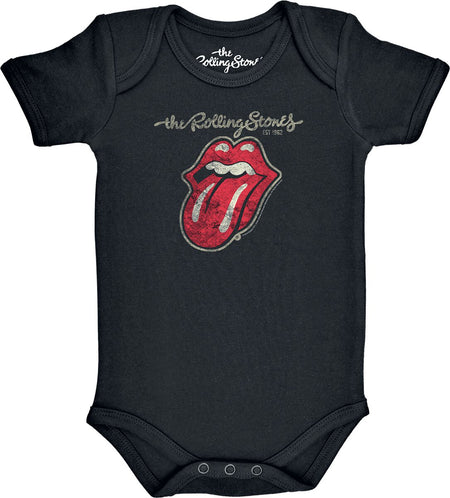 Body  de The Rolling Stones - Metal-Kids - Classic Tongue - 56/62 à 80/86 - pour filles & garçonse - noir - The Rolling Stones