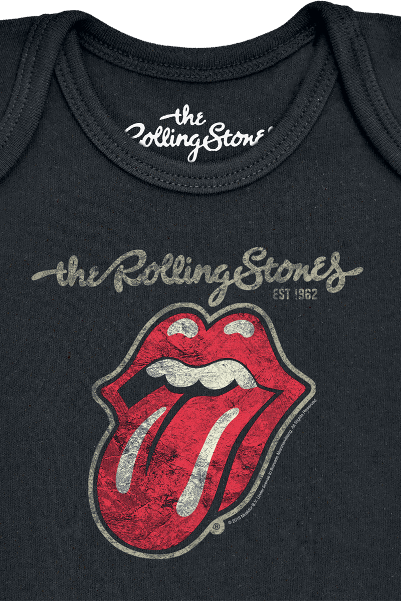 Body  de The Rolling Stones - Metal-Kids - Classic Tongue - 56/62 à 80/86 - pour filles & garçonse - noir - The Rolling Stones - View 2
