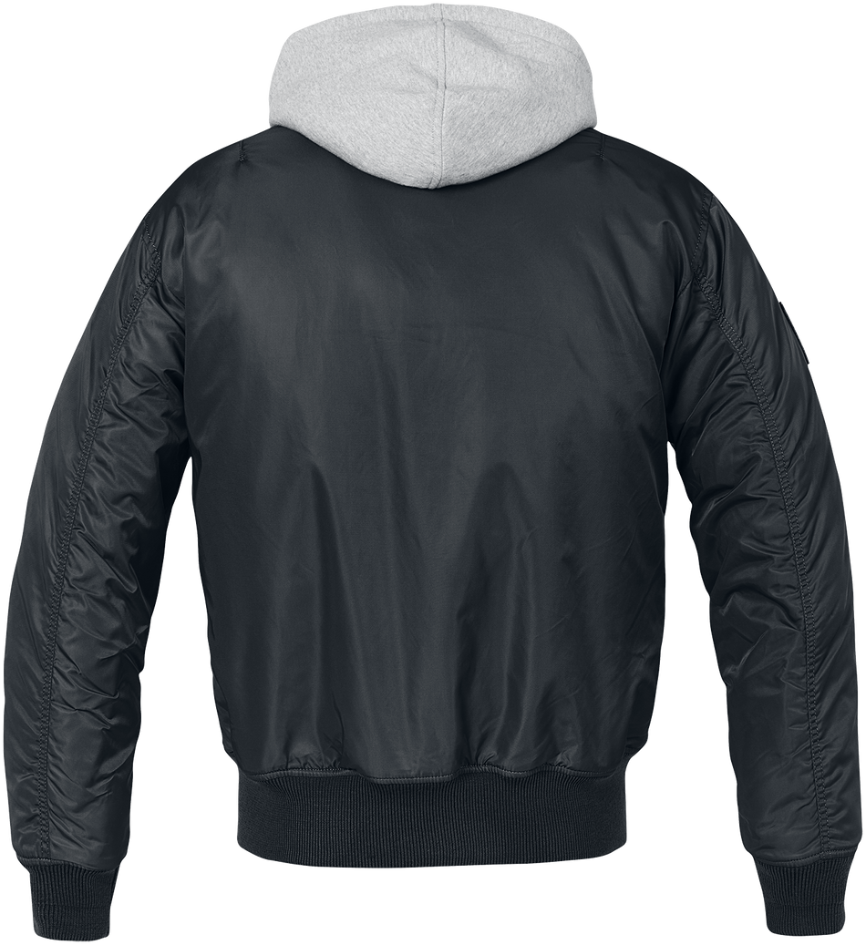 Bomber Rockabilly de Brandit - Veste À Capuche Chaude MA1 - S à 3XL - pour Homme - noir/gris - Brandit - View 2