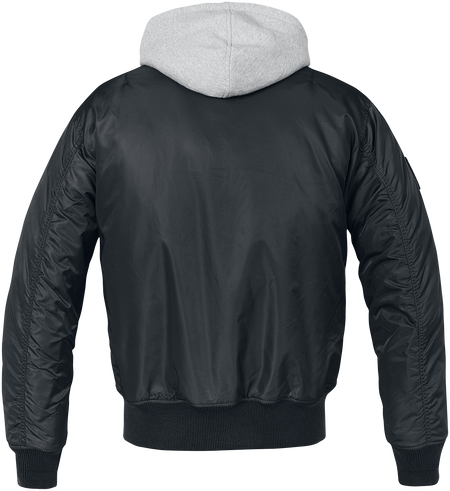 Bomber Rockabilly de Brandit - Veste À Capuche Chaude MA1 - S à 3XL - pour Homme - noir/gris - Brandit - View 2