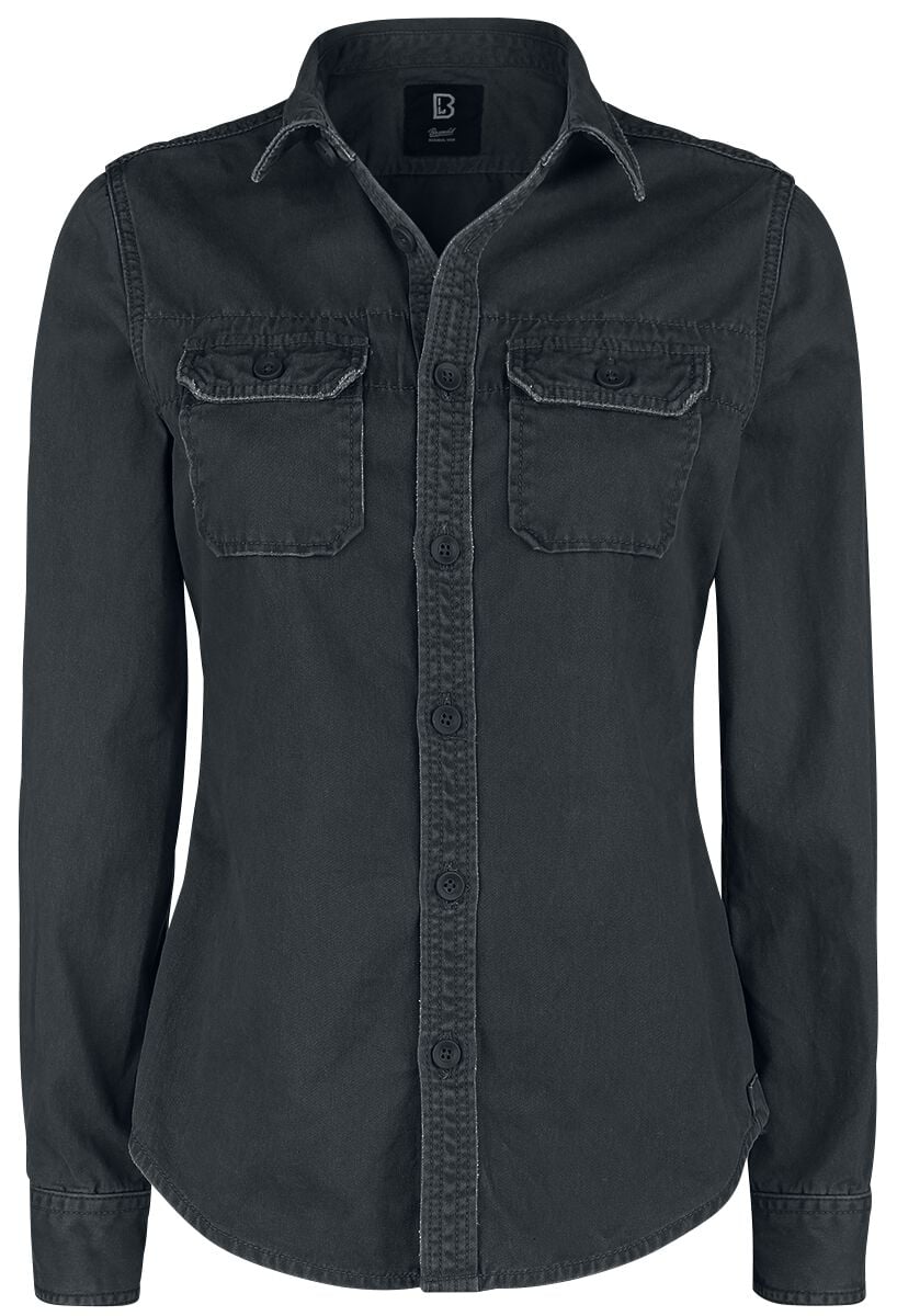 Chemise manches longues  de Brandit - Chemise Manches Longues Femme - XS à 4XL - pour Femme - noir - Brandit