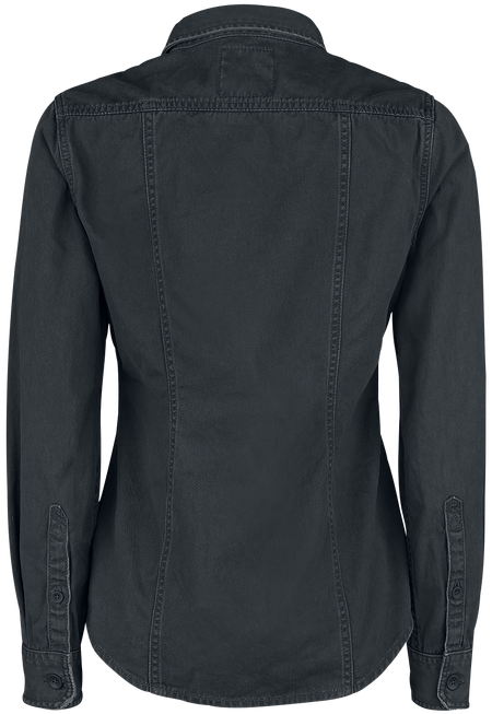 Chemise manches longues  de Brandit - Chemise Manches Longues Femme - XS à 4XL - pour Femme - noir - Brandit - View 2