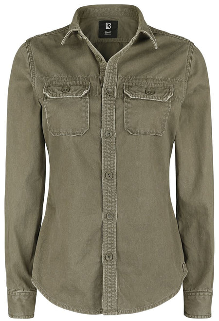 Chemise manches longues  de Brandit - Chemise Manches Longues Femme - XS à XXL - pour Femme - olive - Brandit