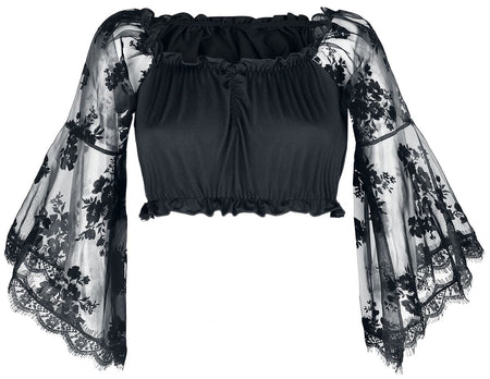 Chemisier Rockabilly de Ocultica - Haut Gothique - XS à XL - pour Femme - noir - Ocultica