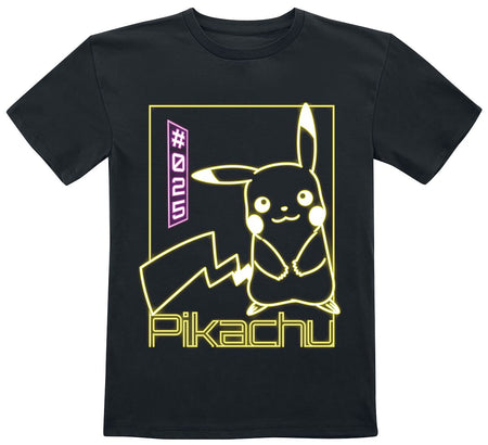 T-shirt Gaming de Pokémon - Enfants - Pikachu Néon - 104 à 152 - pour filles & garçonse - noir - Pokémon