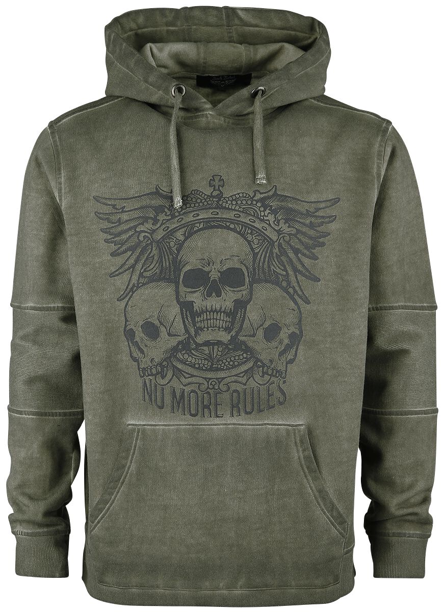 Sweat-shirt à capuche  de Rock Rebel by EMP - Sweat À Capuche Imprimés - S à 5XL - pour Homme - olive - Rock Rebel by EMP