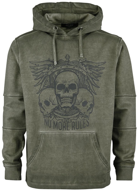 Sweat-shirt à capuche  de Rock Rebel by EMP - Sweat À Capuche Imprimés - S à 5XL - pour Homme - olive - Rock Rebel by EMP