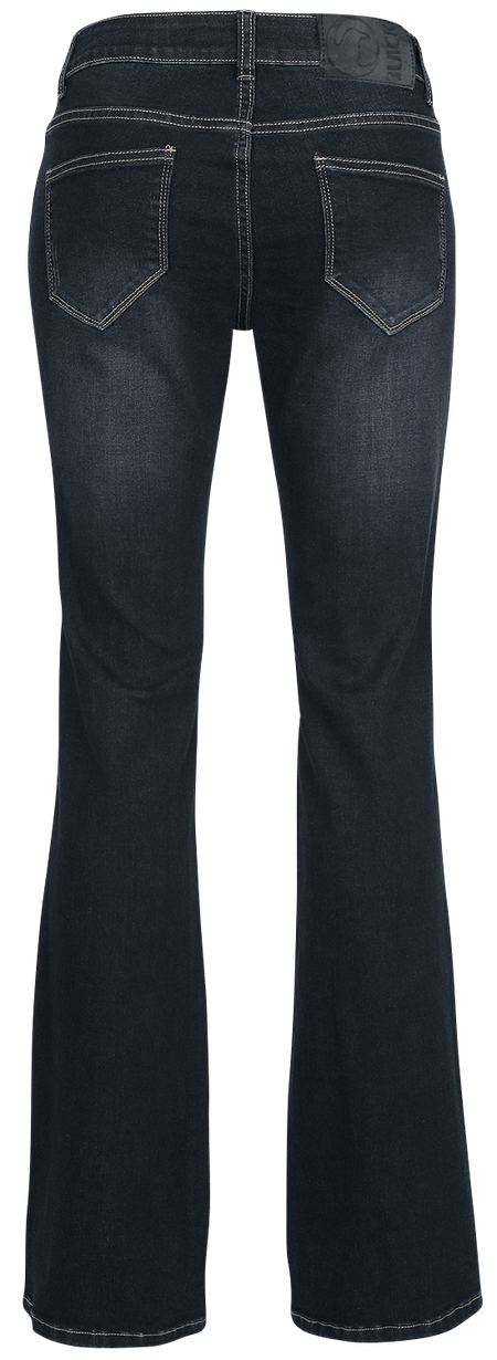 Jean  de Black Premium by EMP - Grace - Jean Bleu Foncé Délavé & Retroussé - W27L30 à W32L34 - pour Femme - bleu foncé - Black Premium by EMP - View 2