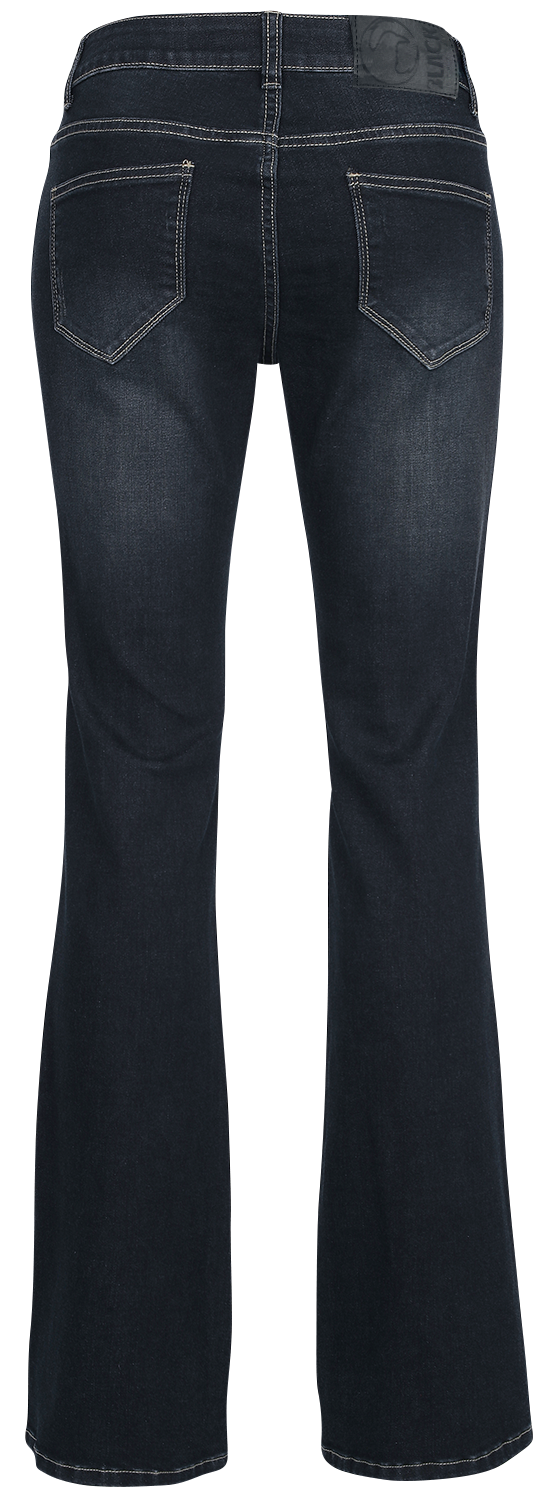Jean  de Black Premium by EMP - Grace - Jean Bleu Foncé Délavé & Retroussé - W27L30 à W32L34 - pour Femme - bleu foncé - Black Premium by EMP - View 2