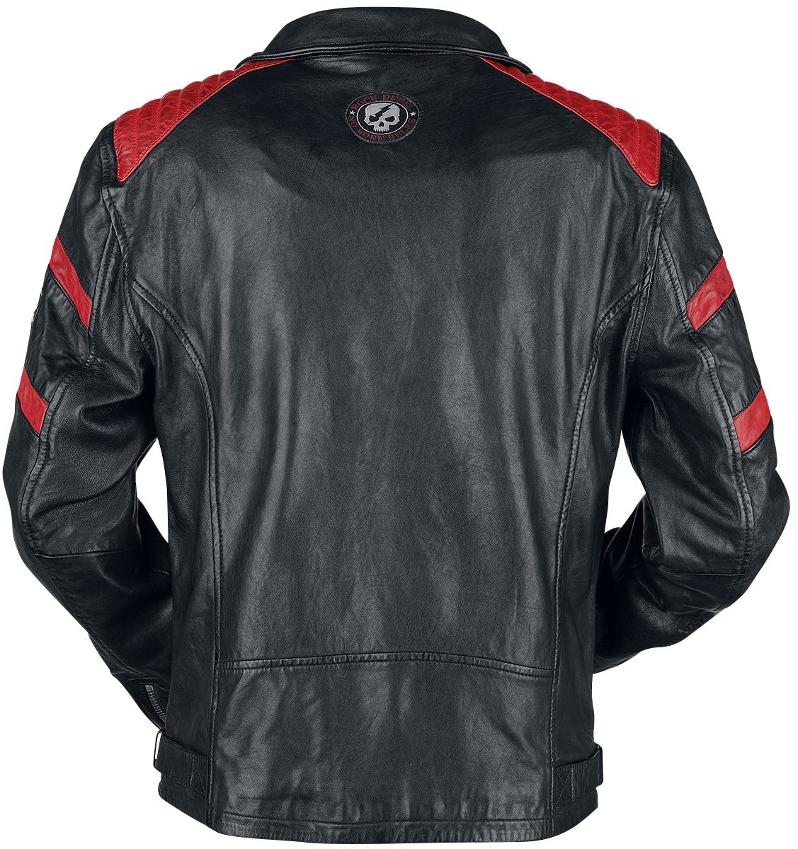 Veste en cuir  de Rock Rebel by EMP - Veste En Cuir Motard Rouge/Noir - S à 5XL - pour Homme - noir/rouge - Rock Rebel by EMP - View 2