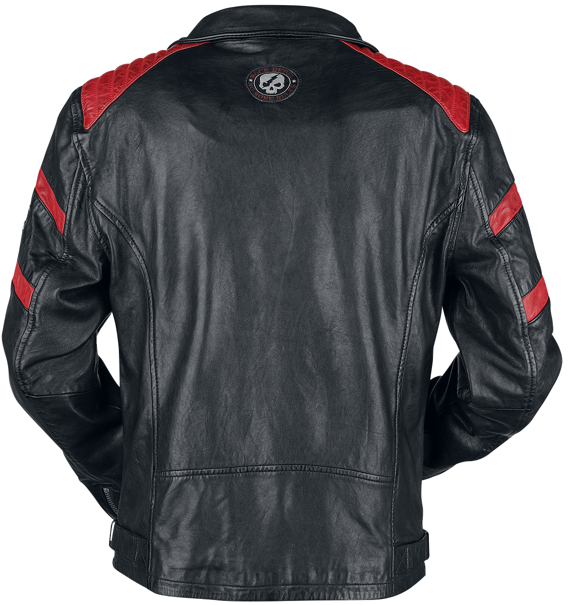 Veste en cuir  de Rock Rebel by EMP - Veste En Cuir Motard Rouge/Noir - S à 5XL - pour Homme - noir/rouge - Rock Rebel by EMP - View 2