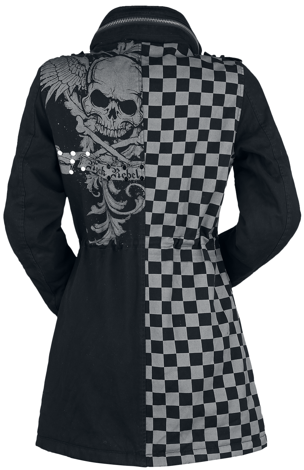 Veste d'hiver  de Rock Rebel by EMP - Veste Cloutée & Imprimée Noire/Grise - S à L - pour Femme - gris/noir - Rock Rebel by EMP - View 2