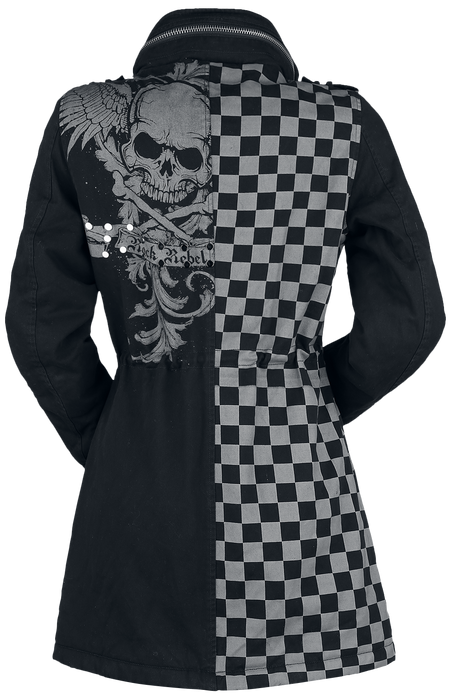 Veste d'hiver  de Rock Rebel by EMP - Veste Cloutée & Imprimée Noire/Grise - S à L - pour Femme - gris/noir - Rock Rebel by EMP - View 2