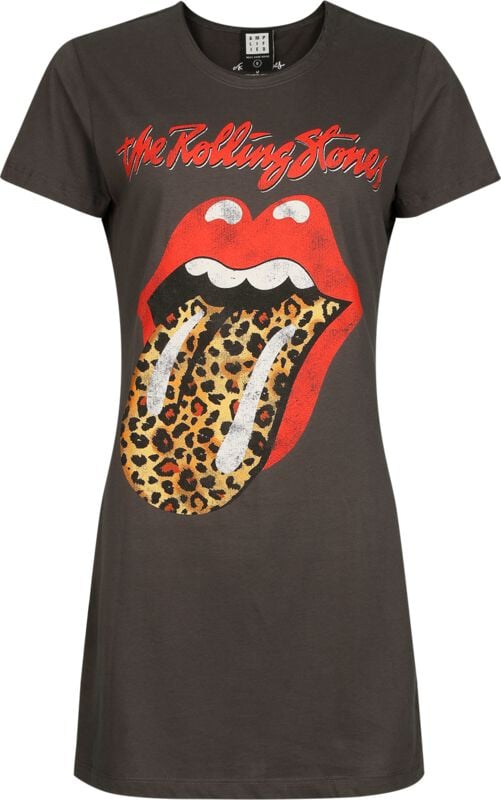 Robe courte  de The Rolling Stones - Amplified Collection - Leopard Tongue - S à XL - pour Femme - anthracite - The Rolling Stones