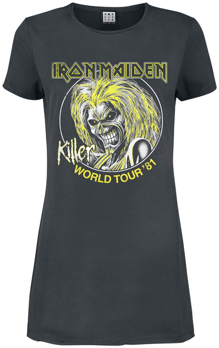 Robe courte  de Iron Maiden - Amplified Collection - Killer World Tour 81' - S à M - pour Femme - anthracite - Iron Maiden