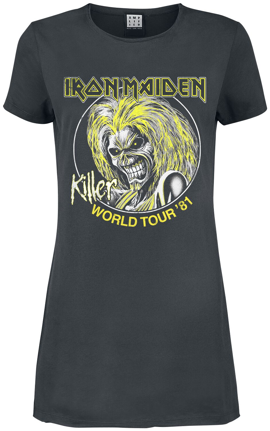 Robe courte  de Iron Maiden - Amplified Collection - Killer World Tour 81' - S à M - pour Femme - anthracite - Iron Maiden