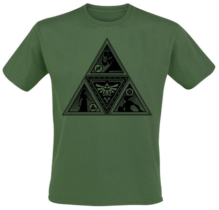 T-Shirt Manches courtes Gaming de The Legend Of Zelda - Triforce - S à XL - pour Homme - vert foncé - The Legend Of Zelda