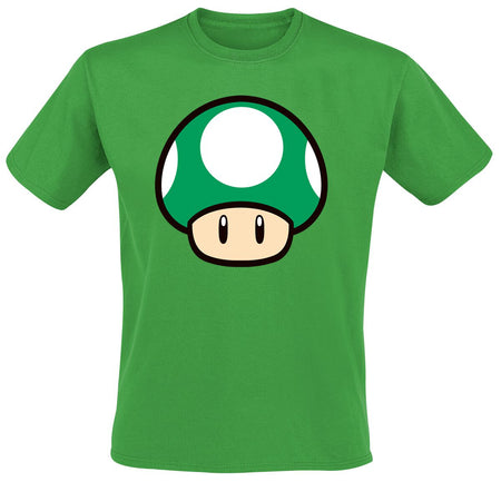 T-Shirt Manches courtes Gaming de Super Mario - Champignon - S à XXL - pour Homme - vert - Super Mario
