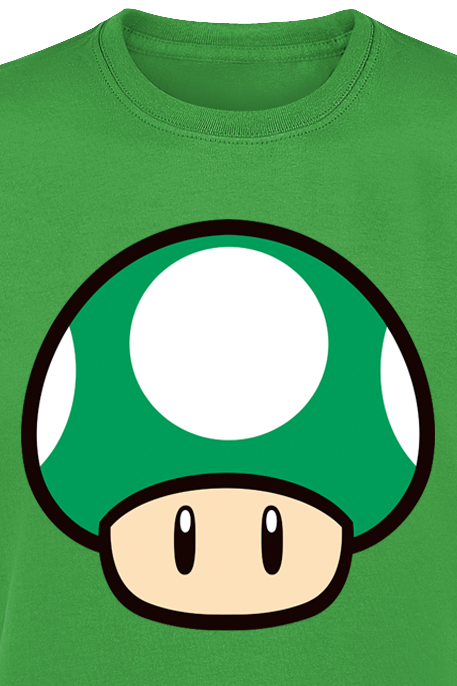 T-Shirt Manches courtes Gaming de Super Mario - Champignon - S à XXL - pour Homme - vert - Super Mario - View 2