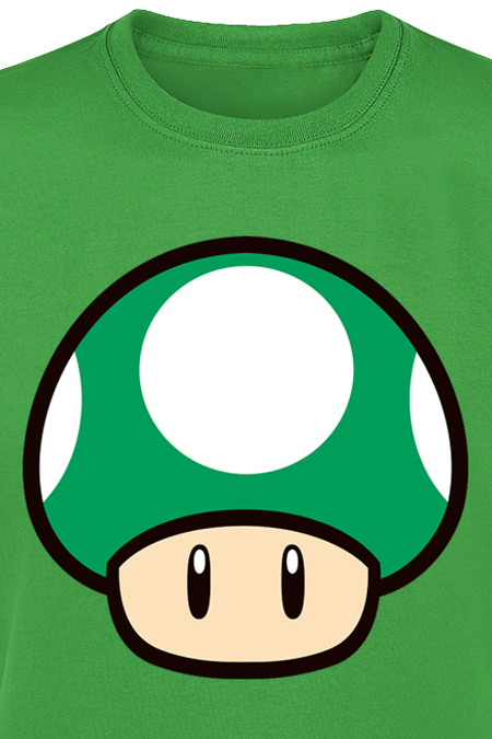 T-Shirt Manches courtes Gaming de Super Mario - Champignon - S à XXL - pour Homme - vert - Super Mario - View 2