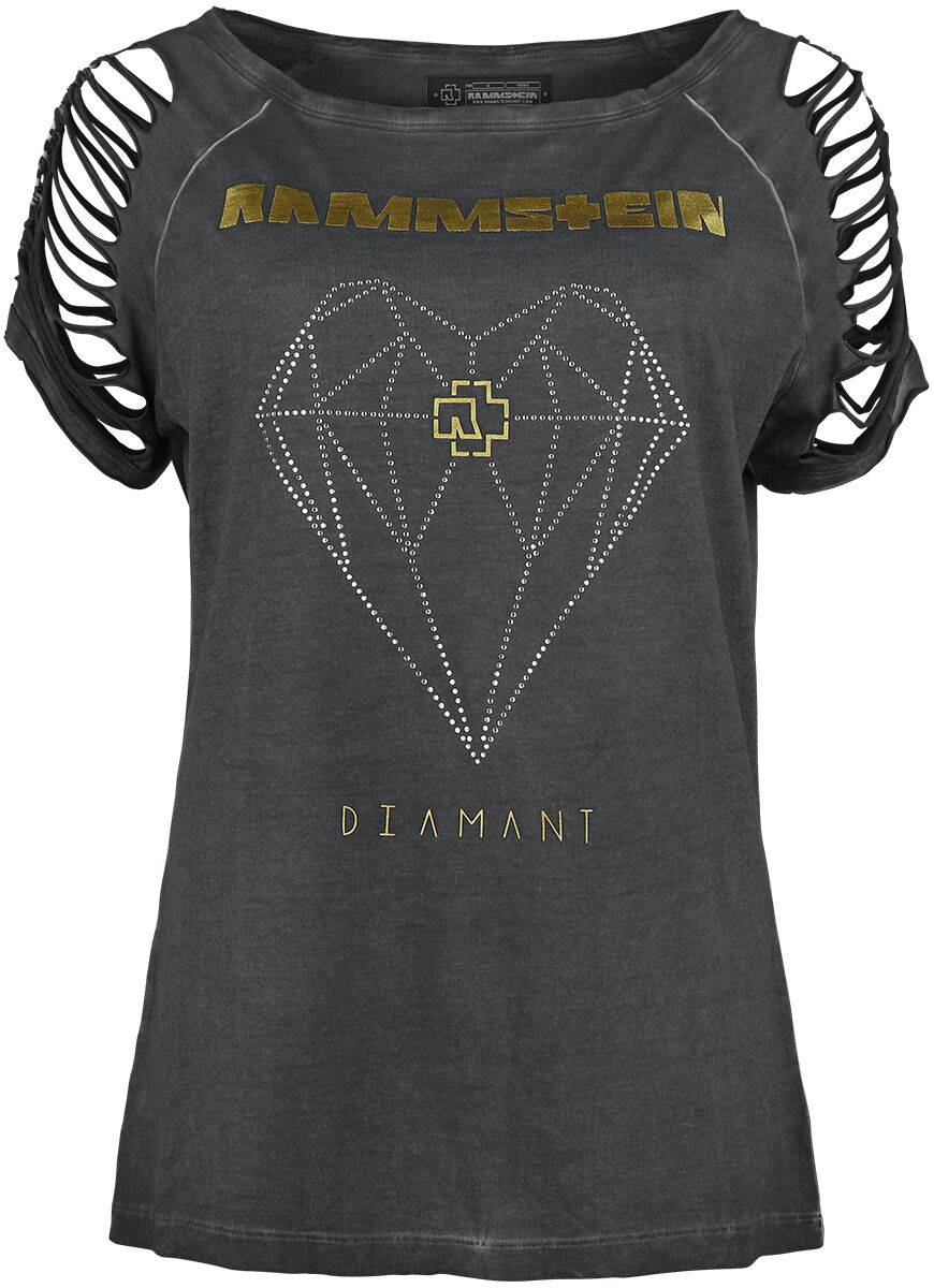 T-Shirt Manches courtes  de Rammstein - Diamant - S à 5XL - pour Femme - gris foncé - Rammstein
