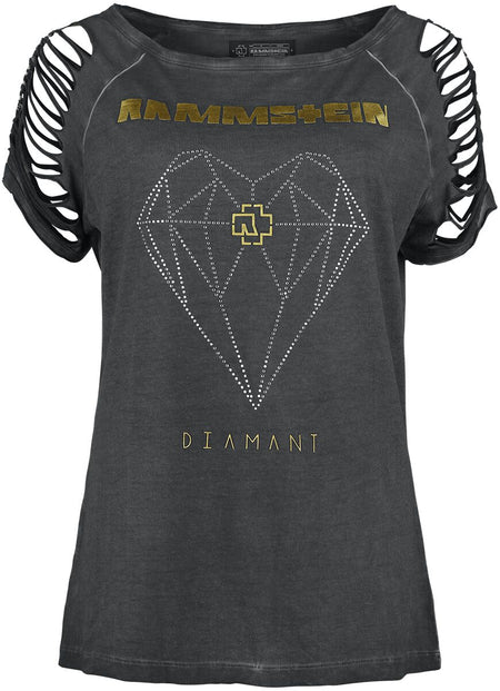 T-Shirt Manches courtes  de Rammstein - Diamant - S à 5XL - pour Femme - gris foncé - Rammstein