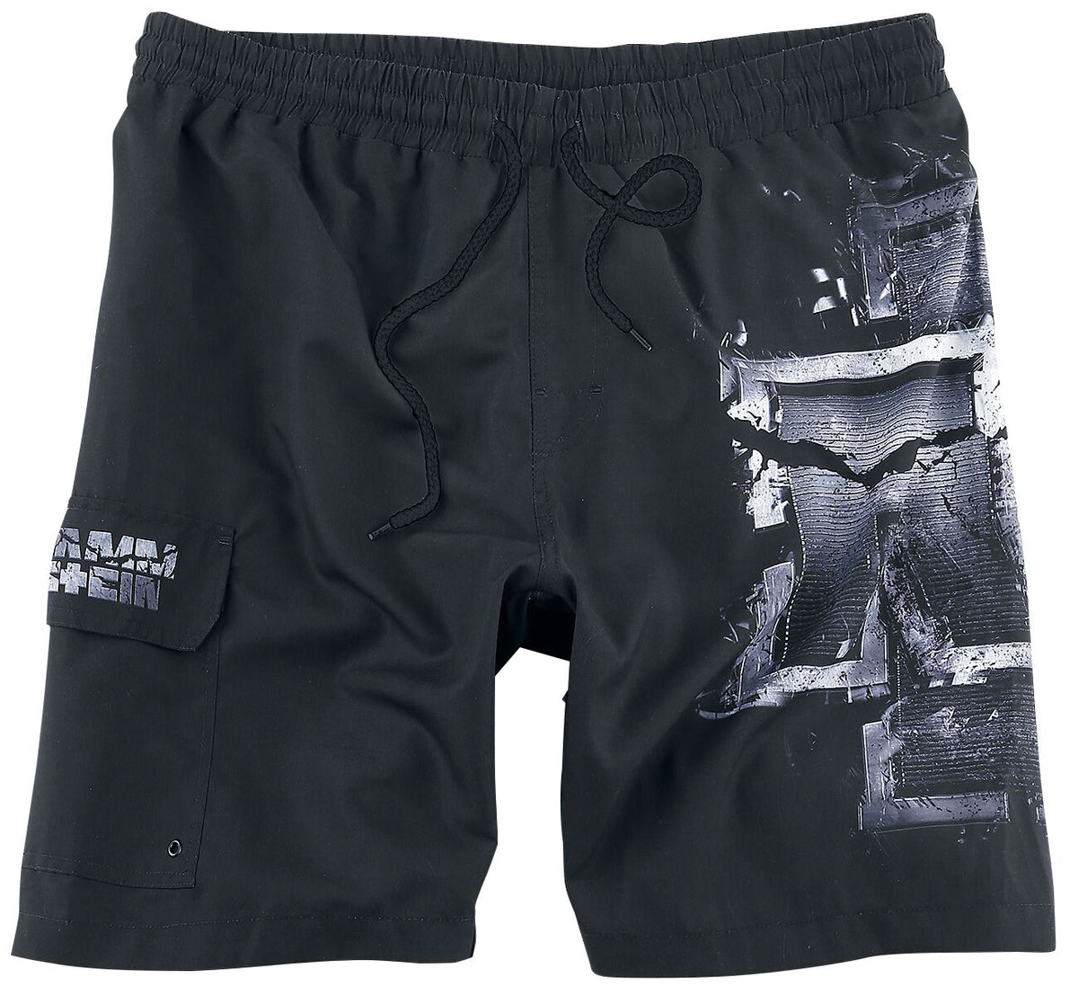 Short de bain  de Rammstein - Broken Logo - M à 3XL - pour Homme - noir/gris - Rammstein