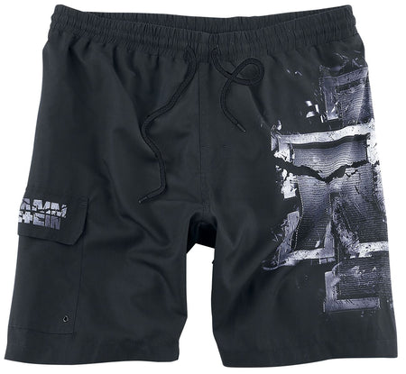Short de bain  de Rammstein - Broken Logo - M à 3XL - pour Homme - noir/gris - Rammstein
