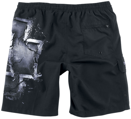 Short de bain  de Rammstein - Broken Logo - XL à 3XL - pour Homme - noir/gris - Rammstein - View 2