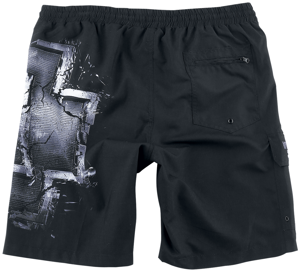 Short de bain  de Rammstein - Broken Logo - M à 3XL - pour Homme - noir/gris - Rammstein - View 2