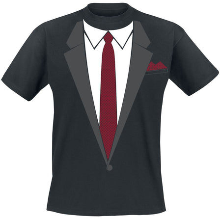 T-Shirt Manches courtes Fun de Alkohol & Party - Sakko mit Krawatte - M à 3XL - pour Homme - noir - Alkohol & Party
