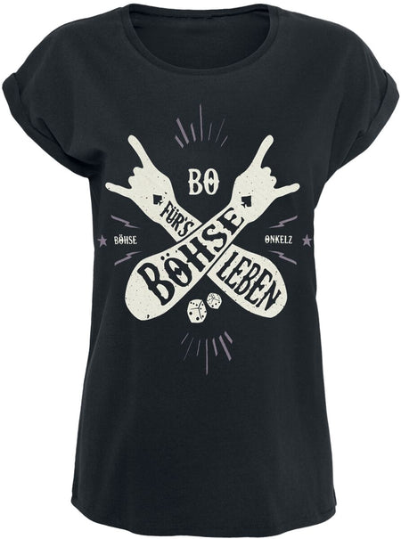 T-Shirt Manches courtes  de Böhse Onkelz - Böhse für's Leben - Salute - S à XL - pour Femme - noir - Böhse Onkelz