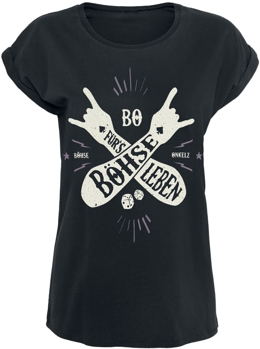 T-Shirt Manches courtes  de Böhse Onkelz - Böhse für's Leben - Salute - S à XL - pour Femme - noir - Böhse Onkelz