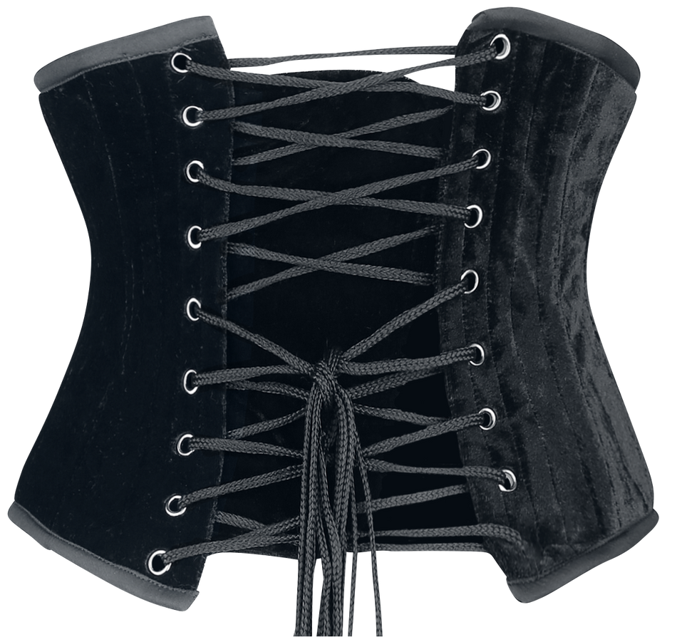 Ceinture Corset Gothic de Burleska - Serre-Taille Sexy Waspie - S à XXL - pour Femme - noir - Burleska - View 2