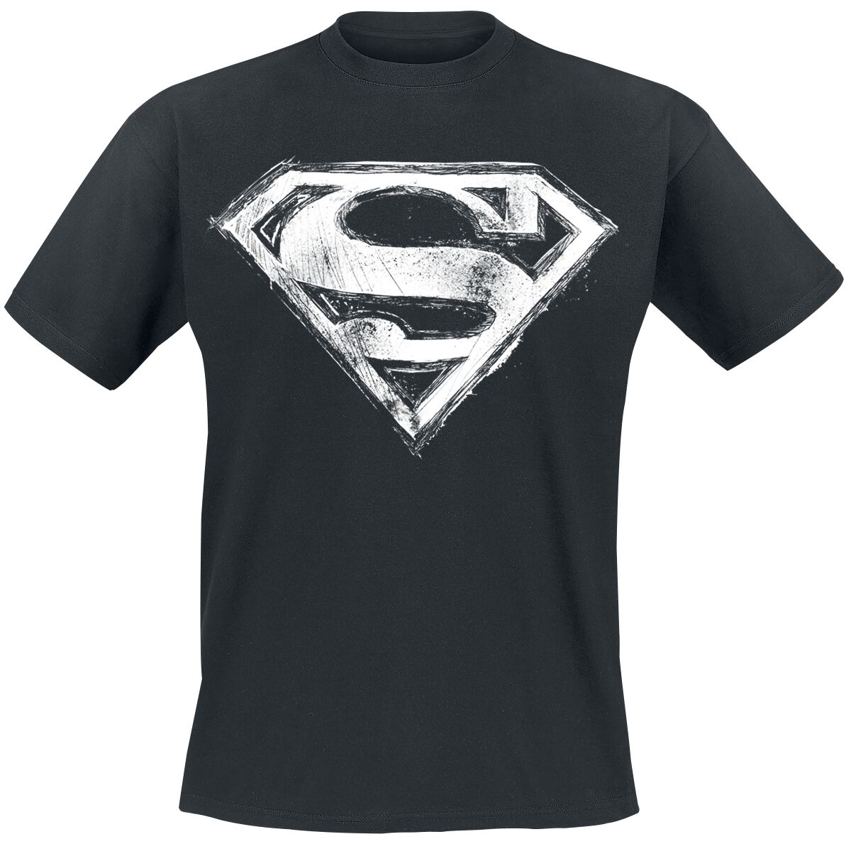 T-Shirt Manches courtes  de Superman - Logo Tâché - S à 5XL - pour Homme - noir - Superman