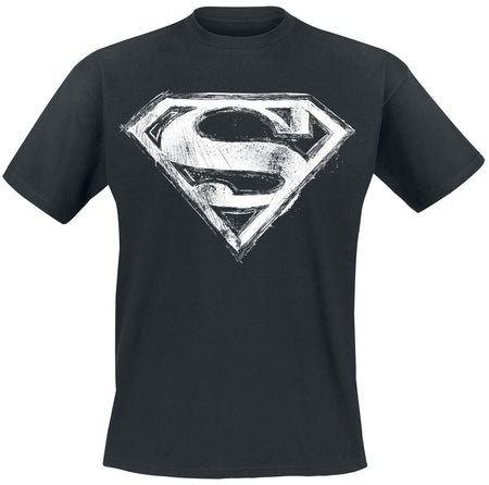 T-Shirt Manches courtes  de Superman - Logo Tâché - S à 5XL - pour Homme - noir - Superman