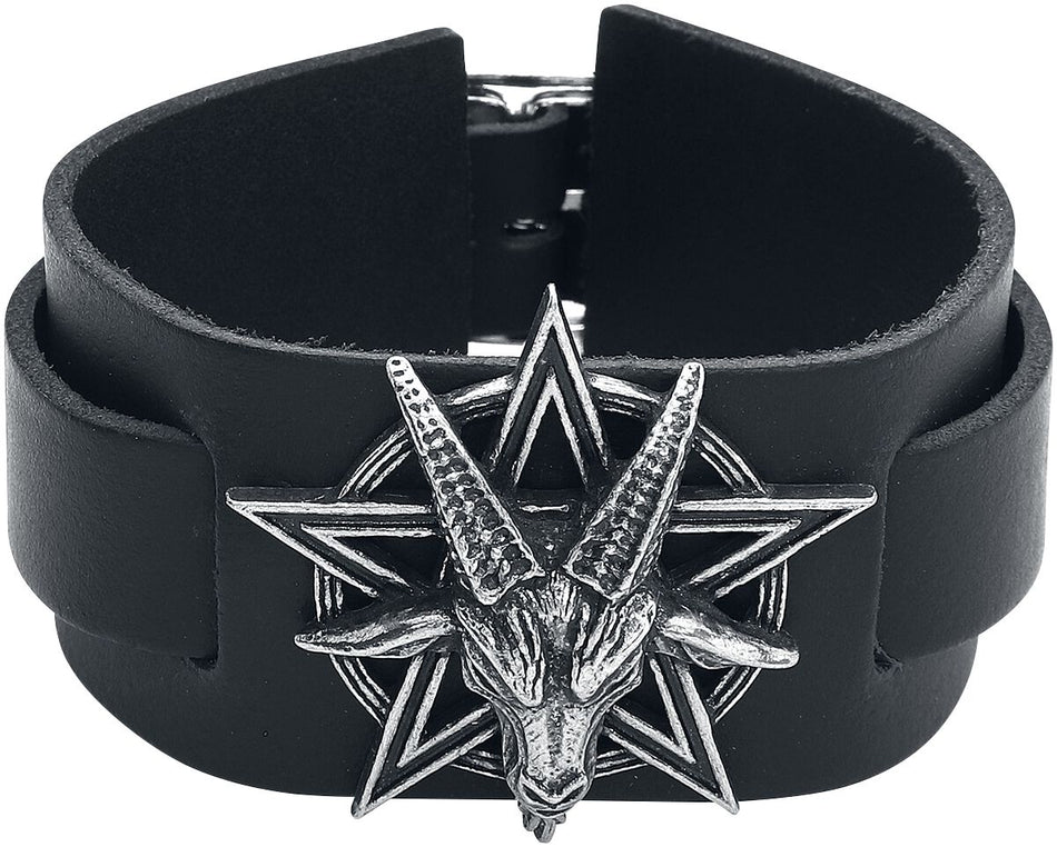 Bracelet en cuir Gothic de Alchemy Gothic - Baphomet - pour Homme - noir - Alchemy Gothic