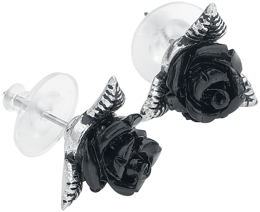Set de clous d'oreilles Gothic de Alchemy Gothic - Clous D'Oreille Roses Noires - pour Femme - noir/argent - Alchemy Gothic - View 2