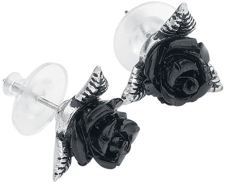 Set de clous d'oreilles Gothic de Alchemy Gothic - Clous D'Oreille Roses Noires - pour Femme - noir/argent - Alchemy Gothic - View 2