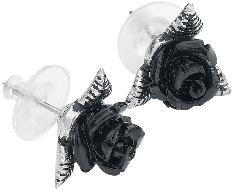 Set de clous d'oreilles Gothic de Alchemy Gothic - Clous D'Oreille Roses Noires - pour Femme - noir/argent - Alchemy Gothic - View 2