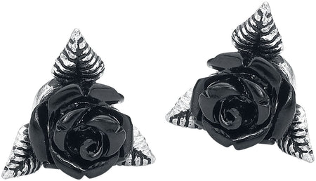 Set de clous d'oreilles Gothic de Alchemy Gothic - Clous D'Oreille Roses Noires - pour Femme - noir/argent - Alchemy Gothic